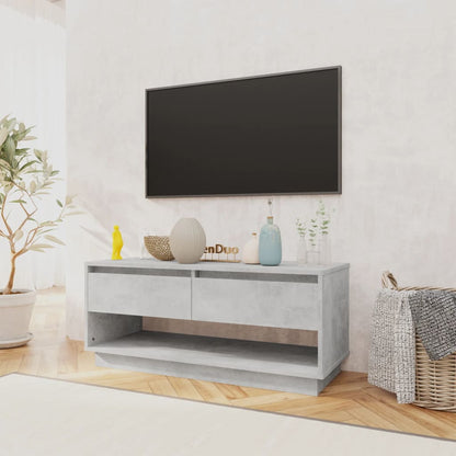 TV-benk betonggrå 102x41x44 cm konstruert tre