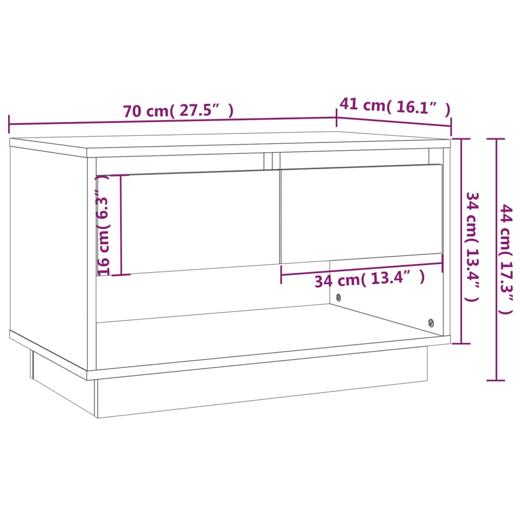 TV-benk betonggrå 70x41x44 cm konstruert tre