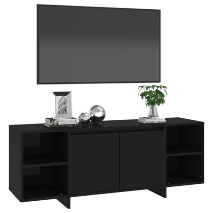 TV-benk svart 130x35x50 cm konstruert tre