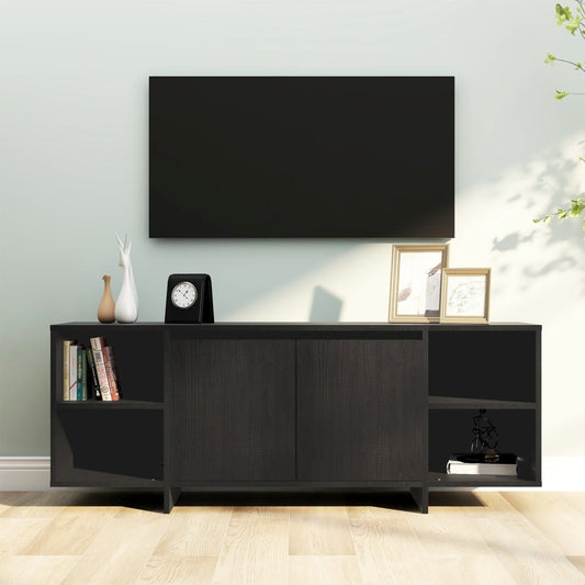 TV-benk svart 130x35x50 cm konstruert tre