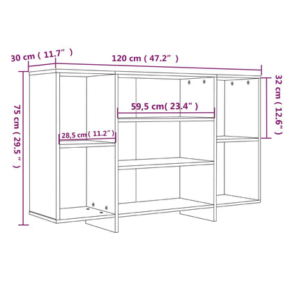 Skjenk Hvit 120x30x75 cm