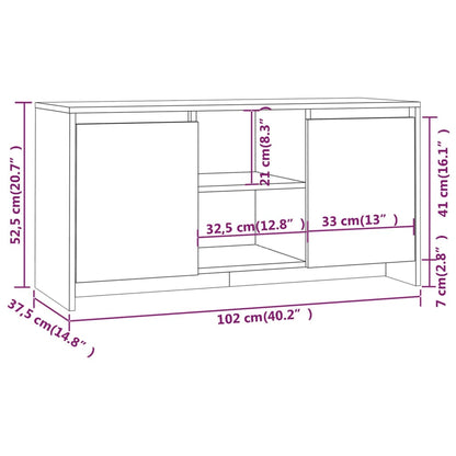 TV-benk svart 102x37,5x52,5 cm konstruert tre