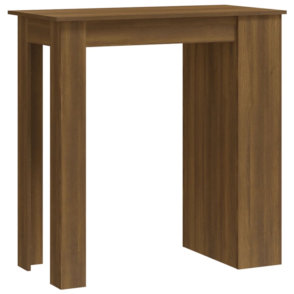 Barbord kafebord Bistrobord med oppbevaring brun eik 102x50x103,5 cm konstruert tre