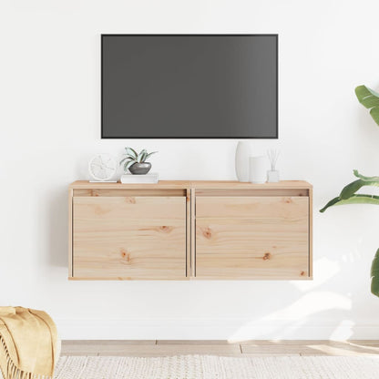 Veggskap 2 stk 45x30x35 cm heltre furu