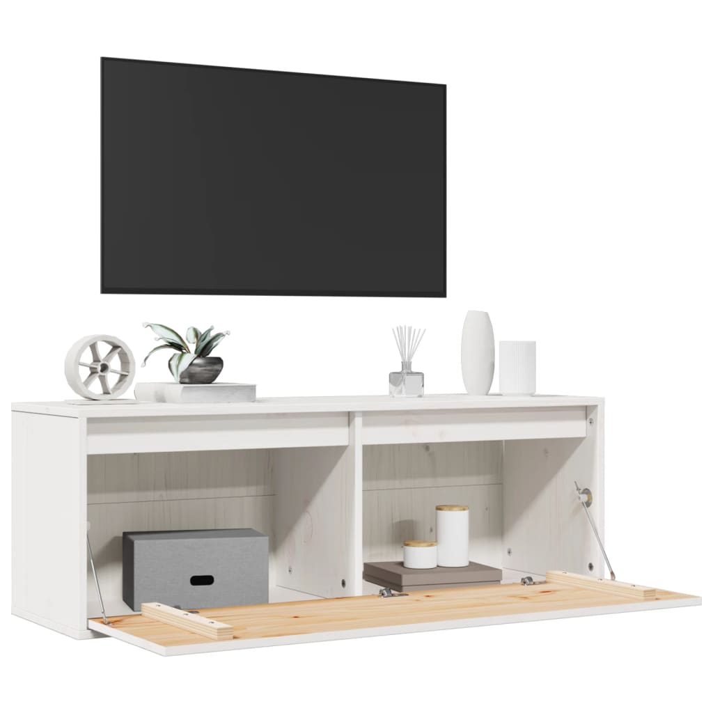 Veggskap Hvit 100x30x35 cm heltre furu