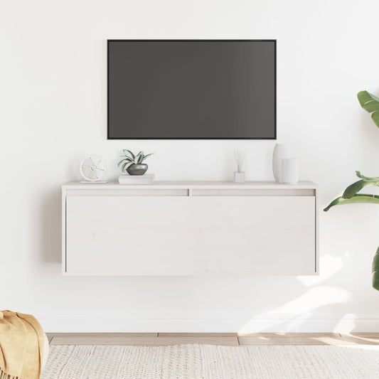 Veggskap Hvit 100x30x35 cm heltre furu