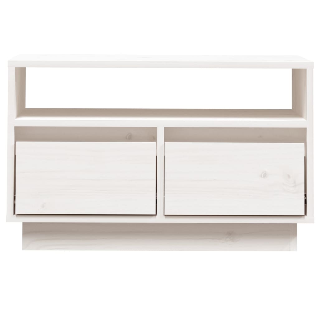 TV-Møbel Hvit TV-benk 60x35x37 cm heltre furu