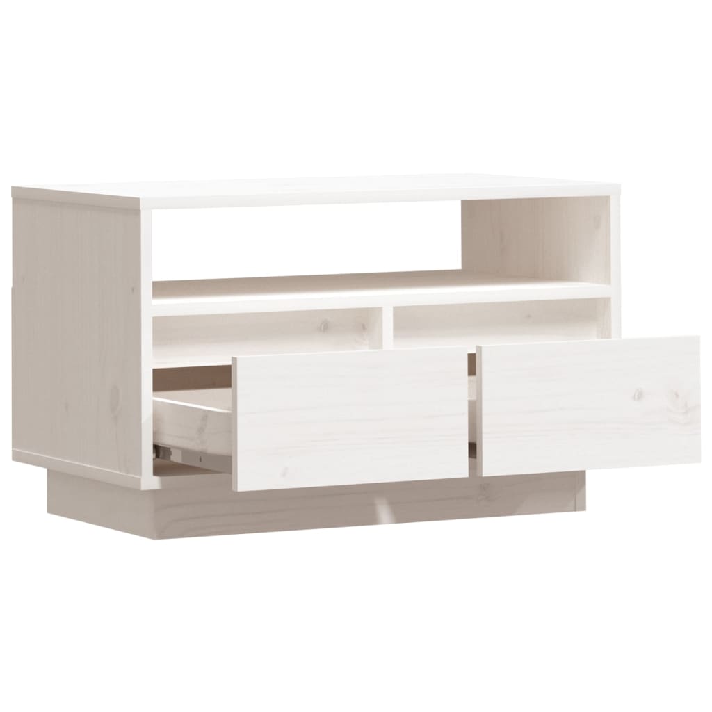 TV-Møbel Hvit TV-benk 60x35x37 cm heltre furu