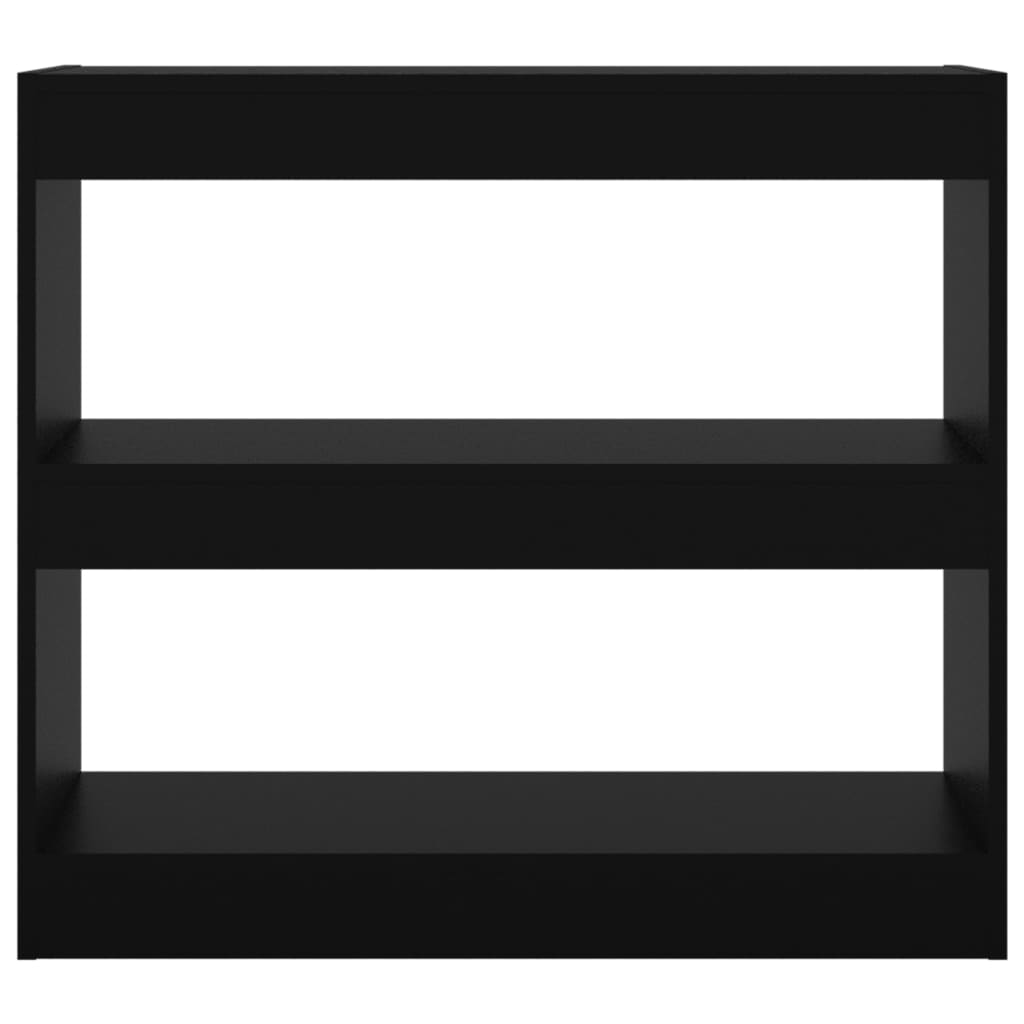 Bokhylle Svart Romdeler 80x30x72 cm