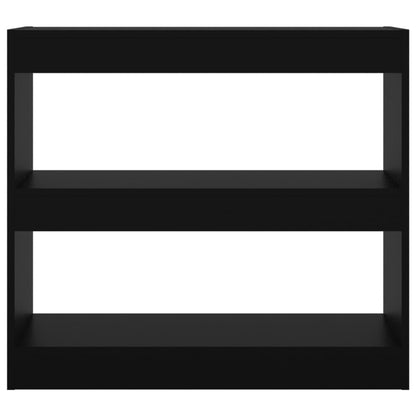 Bokhylle Svart Romdeler 80x30x72 cm