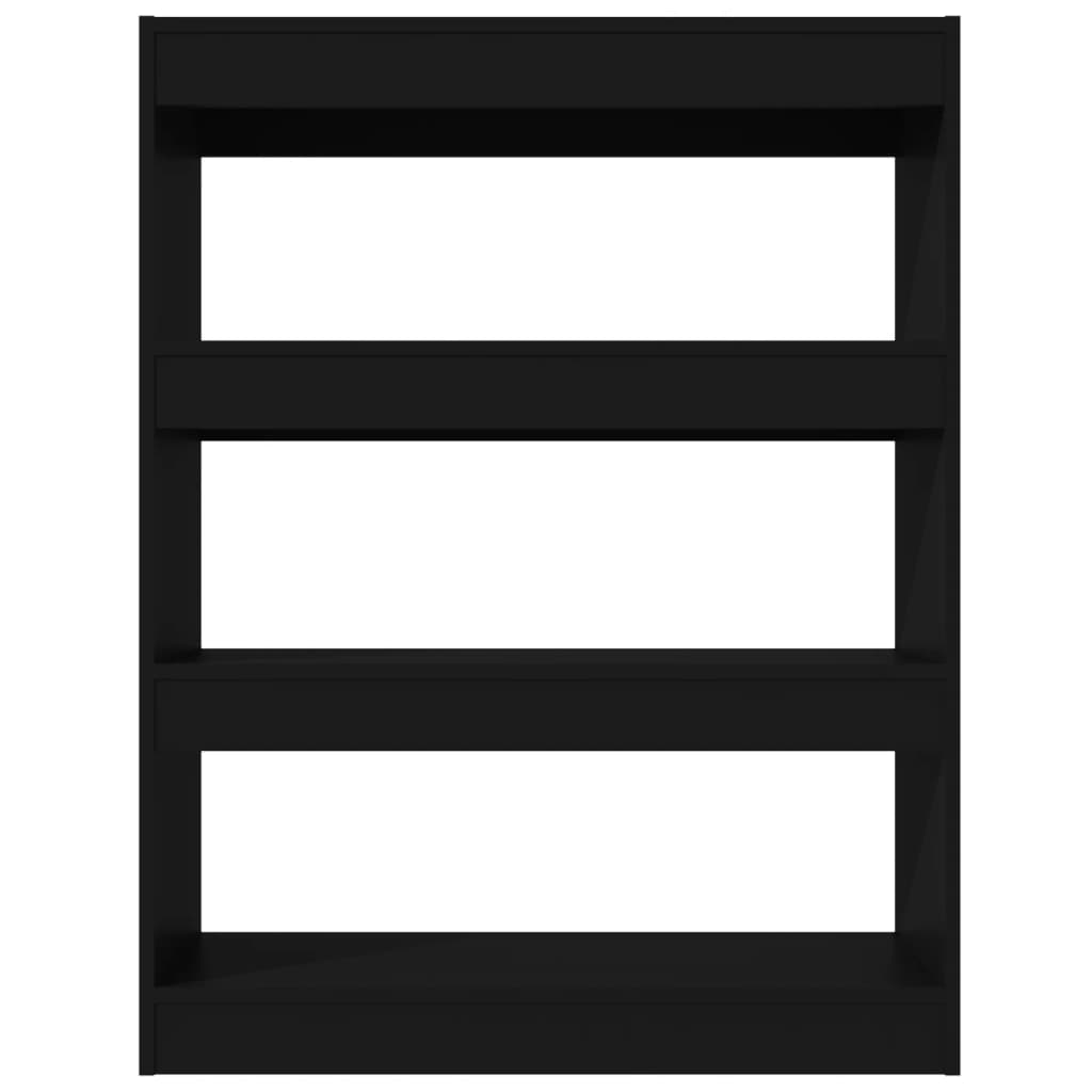 Bokhylle Svart Romdeler 80x30x103 cm
