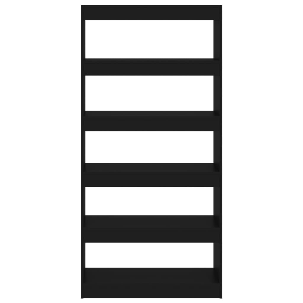 Bokhylle Svart Romdeler 80x30x166 cm