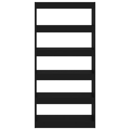 Bokhylle Svart Romdeler 80x30x166 cm