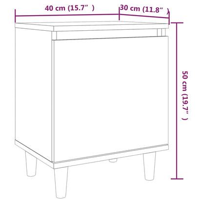 Nattbord Sengbord med ben i heltre brun eik 40x30x50 cm