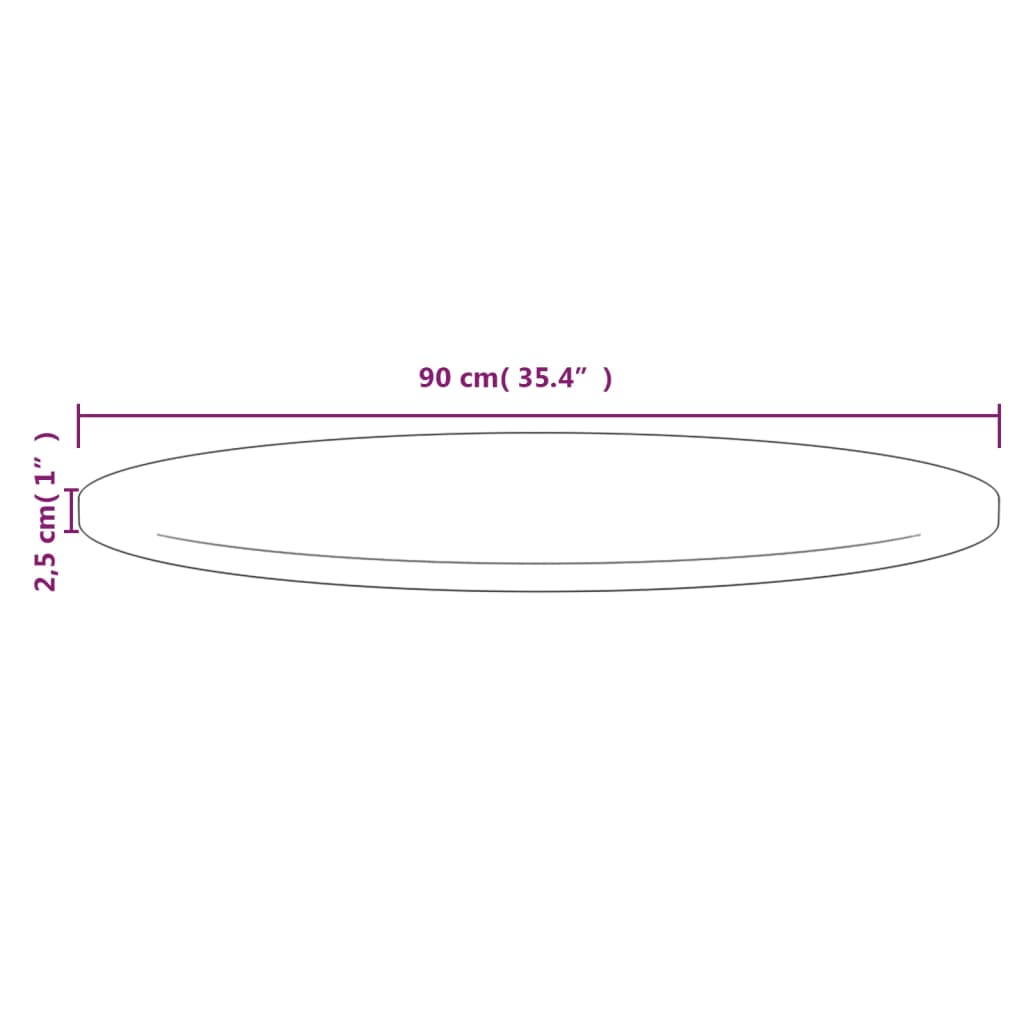 Bordplate Ø90x2,5 cm heltre furu