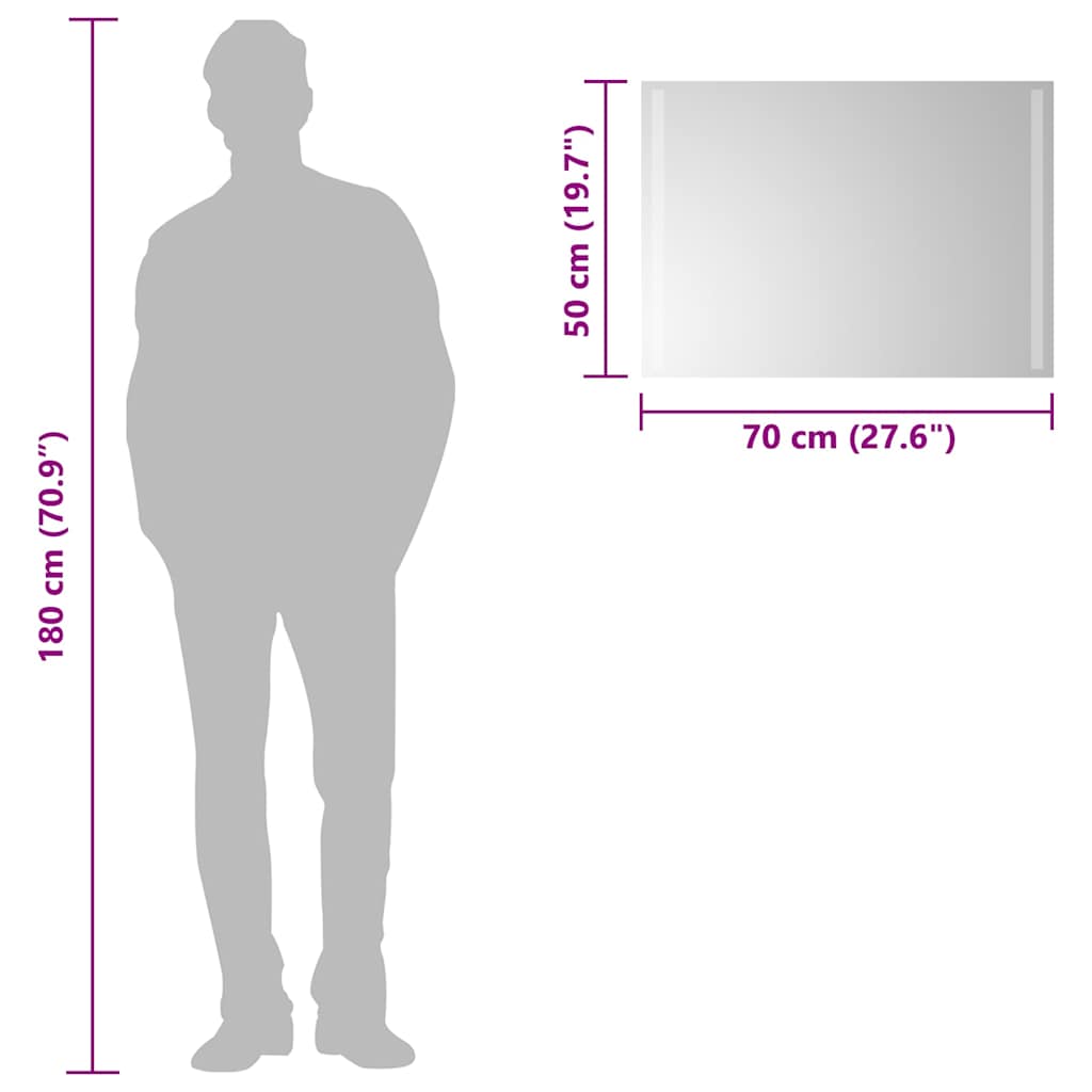 Baderomsspeil med LED 70x50 cm