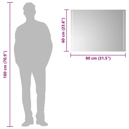 Baderomsspeil med LED 80x60 cm