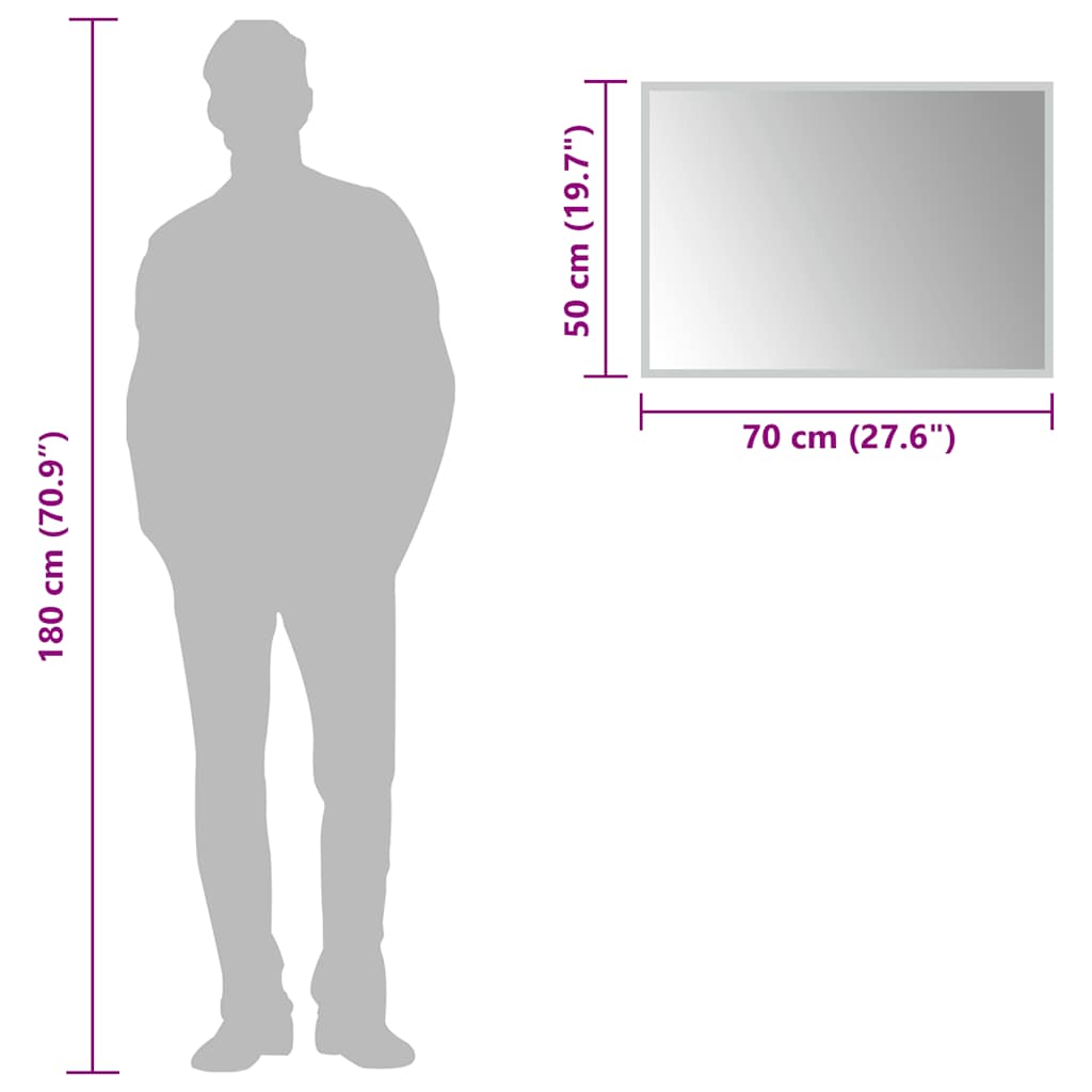 Baderomsspeil med LED 70x50 cm