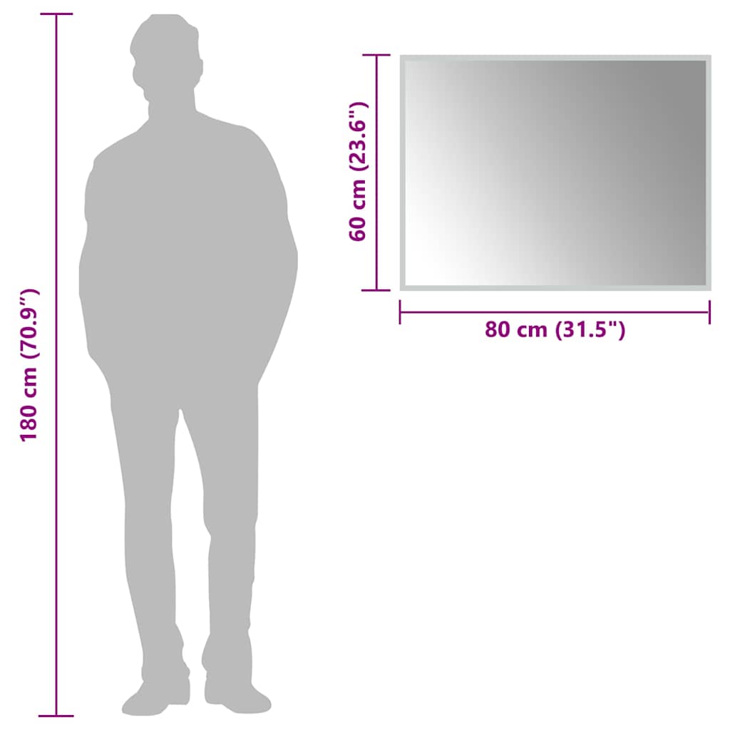 Baderomsspeil med LED 80x60 cm