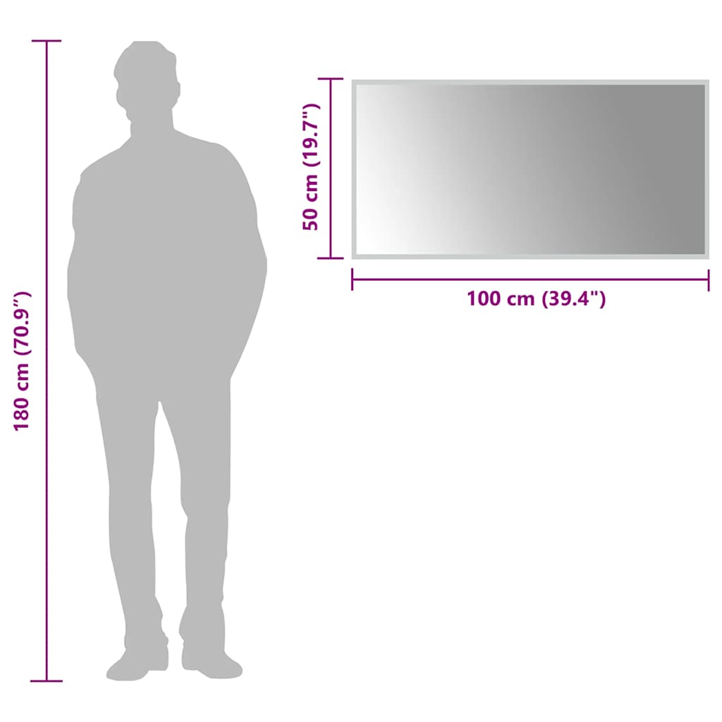 Baderomsspeil med LED 100x50 cm