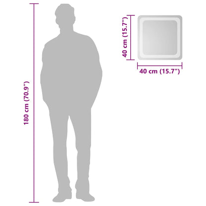 Baderomsspeil med LED 40x40 cm