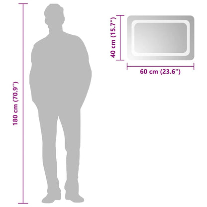 Baderomsspeil med LED 60x40 cm