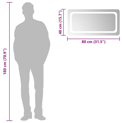 Baderomsspeil med LED 80x40 cm