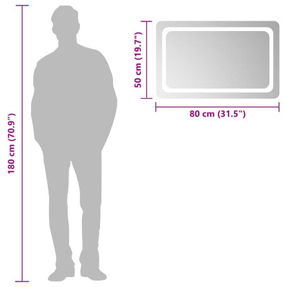 Baderomsspeil med LED 80x50 cm