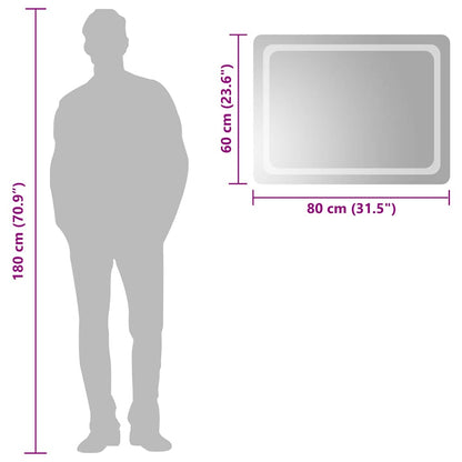 Baderomsspeil med LED 80x60 cm
