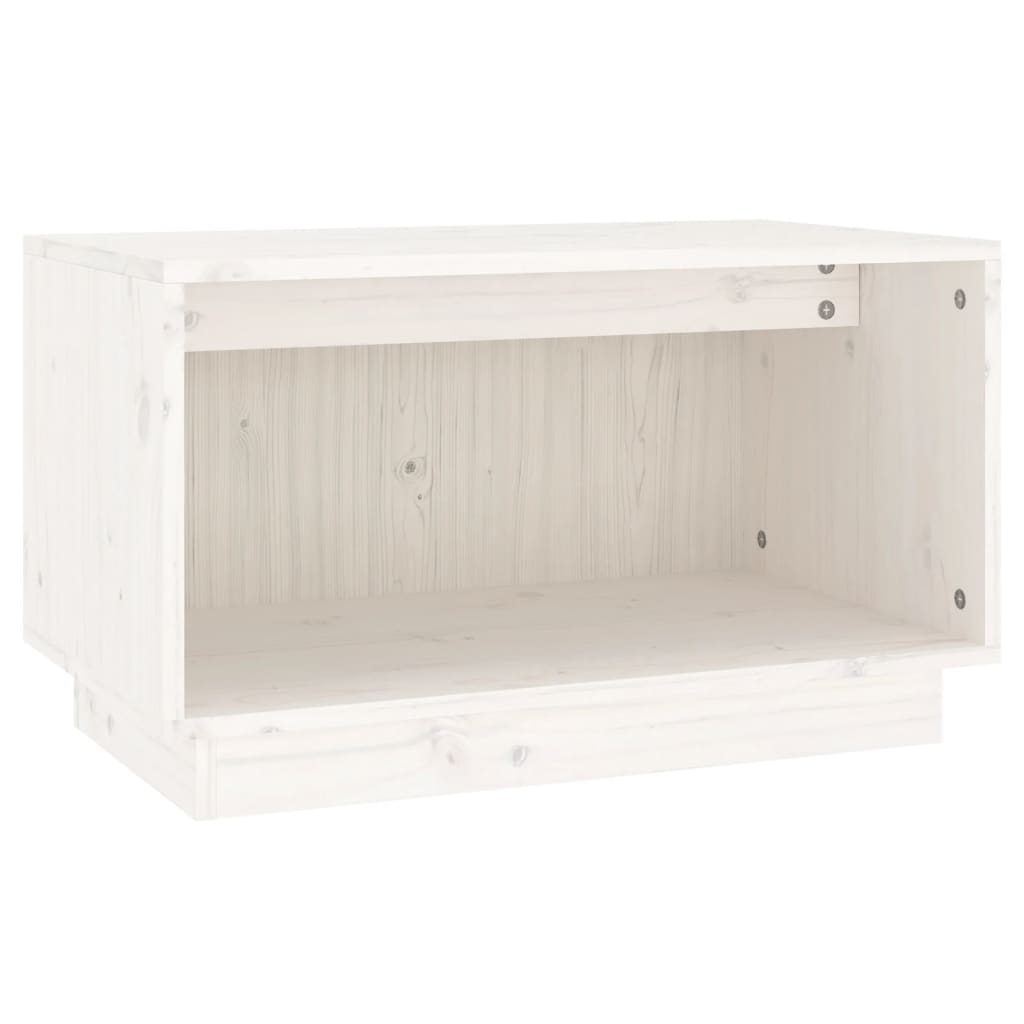 TV-benk hvit 60x35x35 cm heltre furu