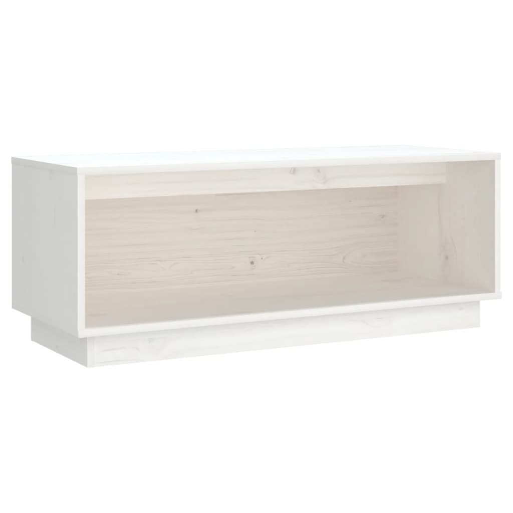 TV-benk hvit 90x35x35 cm heltre furu