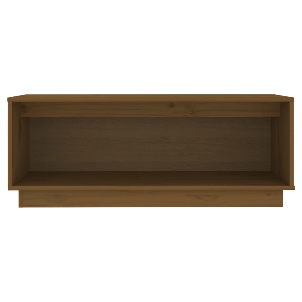 TV-benk honningbrun 90x35x35 cm heltre furu