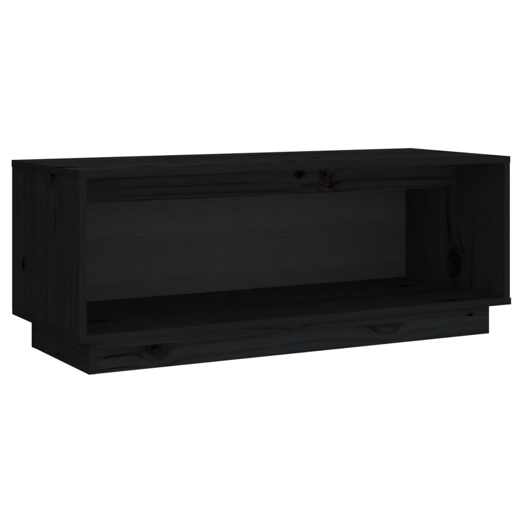 TV-benk svart 90x35x35 cm heltre furu