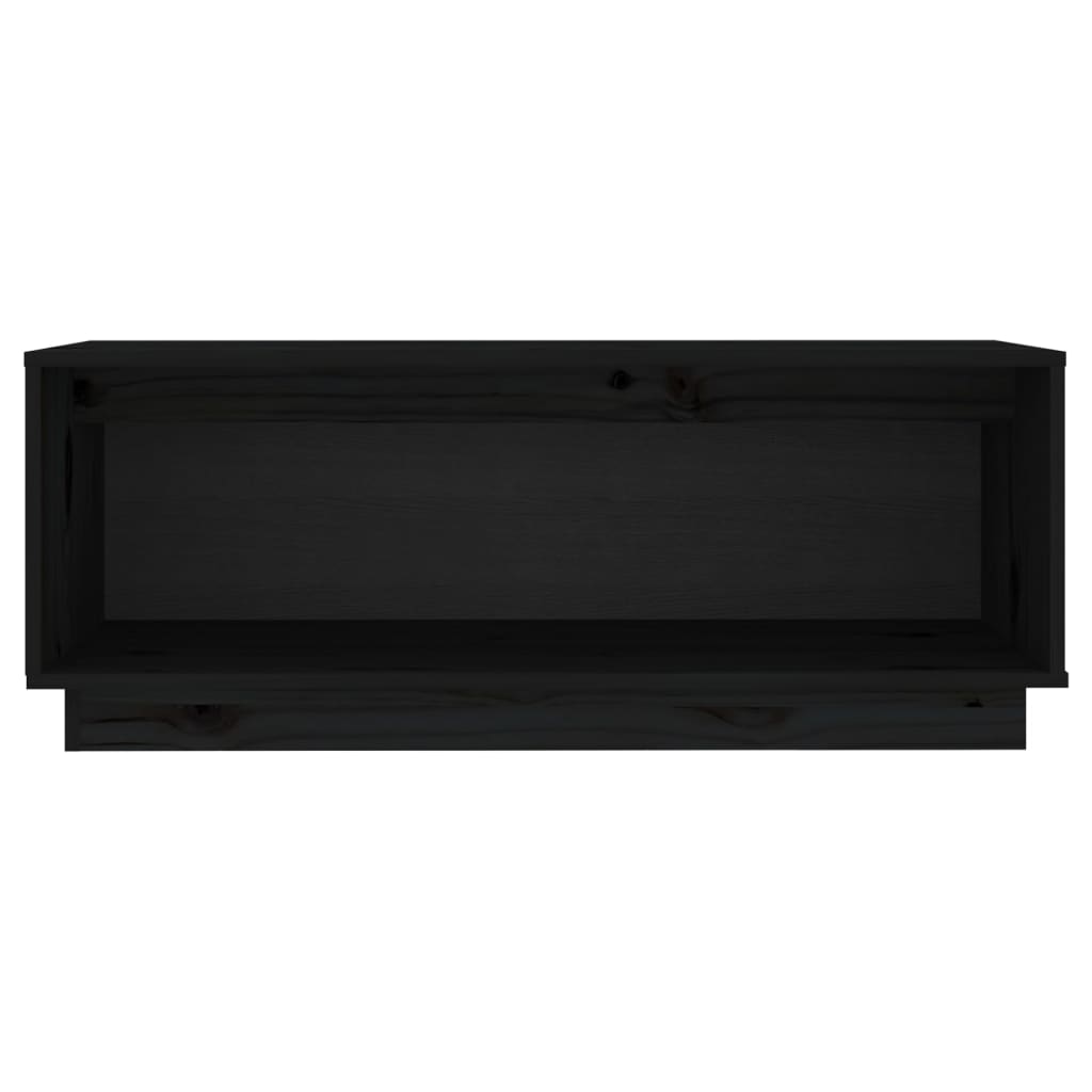 TV-benk svart 90x35x35 cm heltre furu