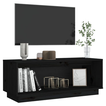 TV-benk svart 90x35x35 cm heltre furu