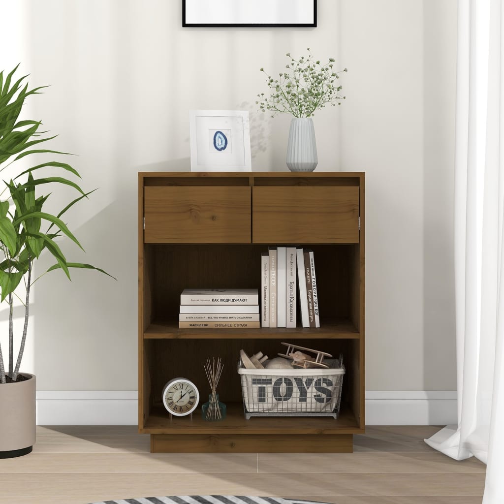 Avlastningsbord Konsollbord Brun Honningbrun 60x34x75 cm heltre furu