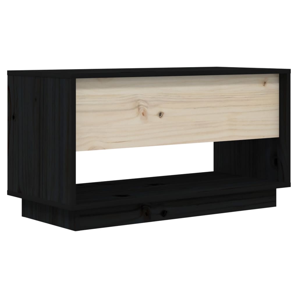 TV-benk svart 74x34x40 cm heltre furu