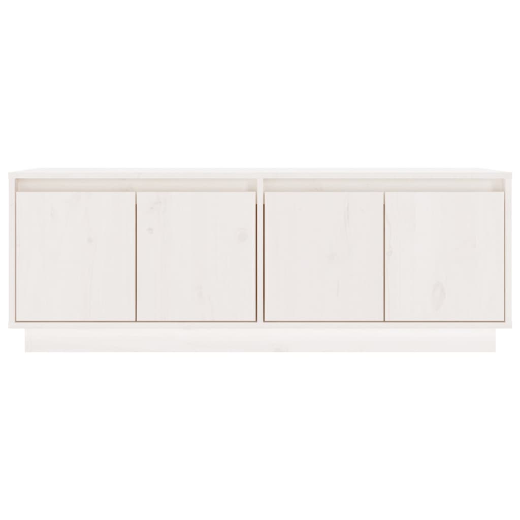 TV-Møbel Hvit TV-benk 110x34x40 cm heltre furu