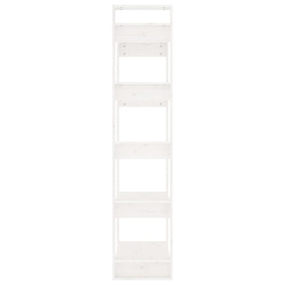 Bokhylle Hvit Romdeler 80x35x160 cm heltre furu
