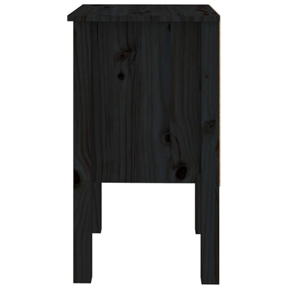 Nattbord Sengbord svart 40x35x61,5 cm heltre furu