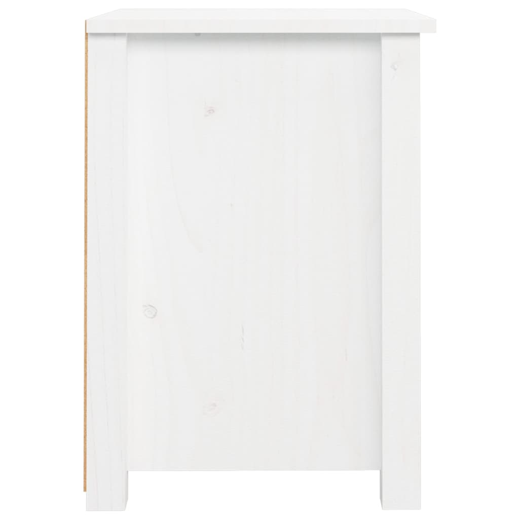 Nattbord Sengbord Hvit 40x35x49 cm heltre furu