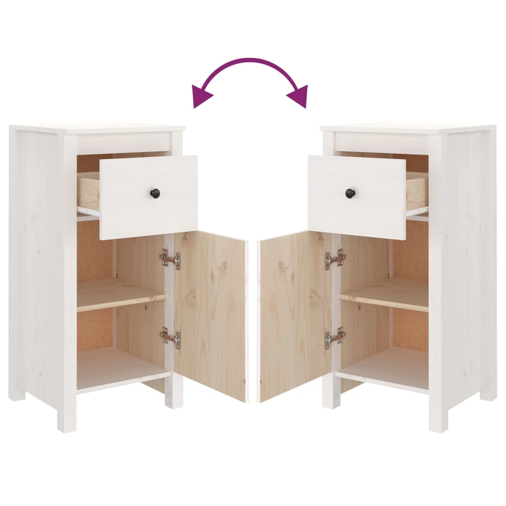 Skjenk Hvit 40x35x80 cm heltre furu