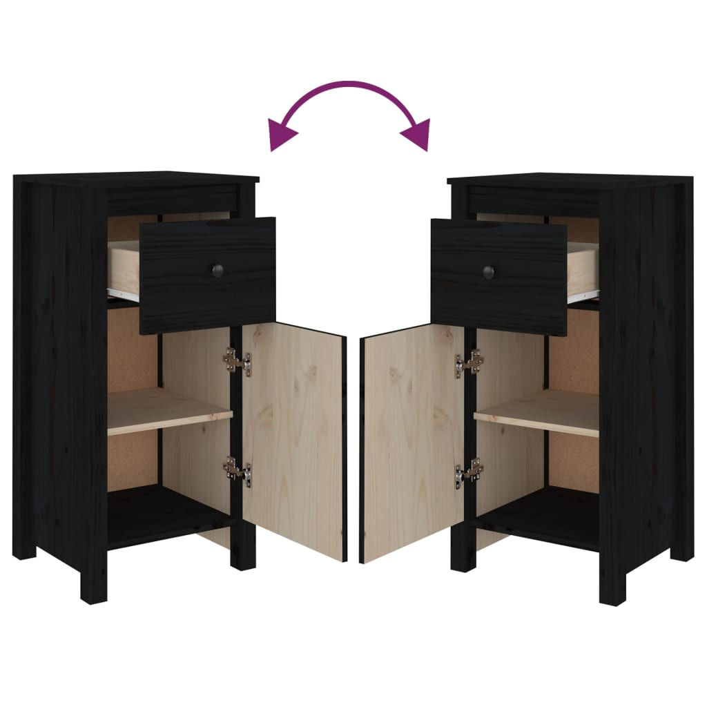 Skjenk Svart 40x35x80 cm heltre furu