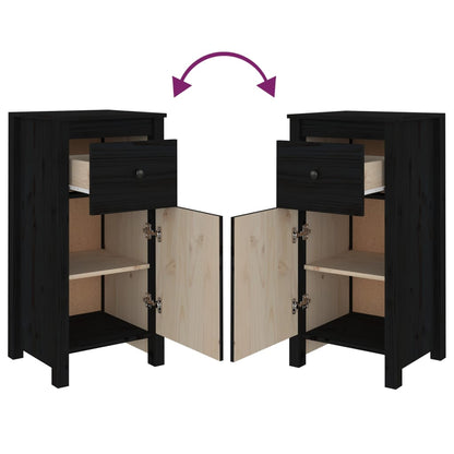 Skjenk Svart 40x35x80 cm heltre furu