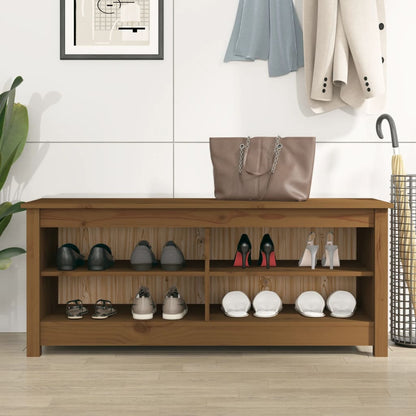 Skoskap Skohylle Skobenk Honningbrun Skobenk Honningbrun 110x38x45,5 cm heltre furu