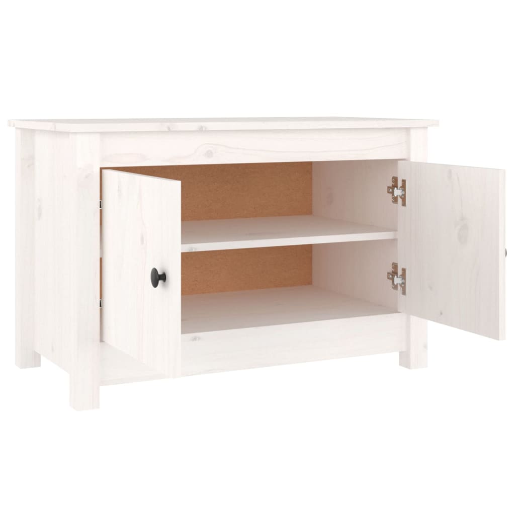 Skoskap Skohylle Skobenk Hvit 70x38x45,5 cm heltre furu