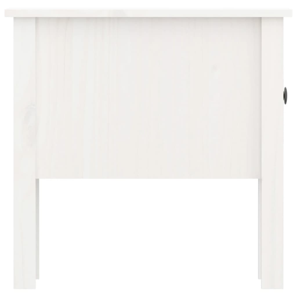 Sidebord hvit 50x50x49 cm heltre furu