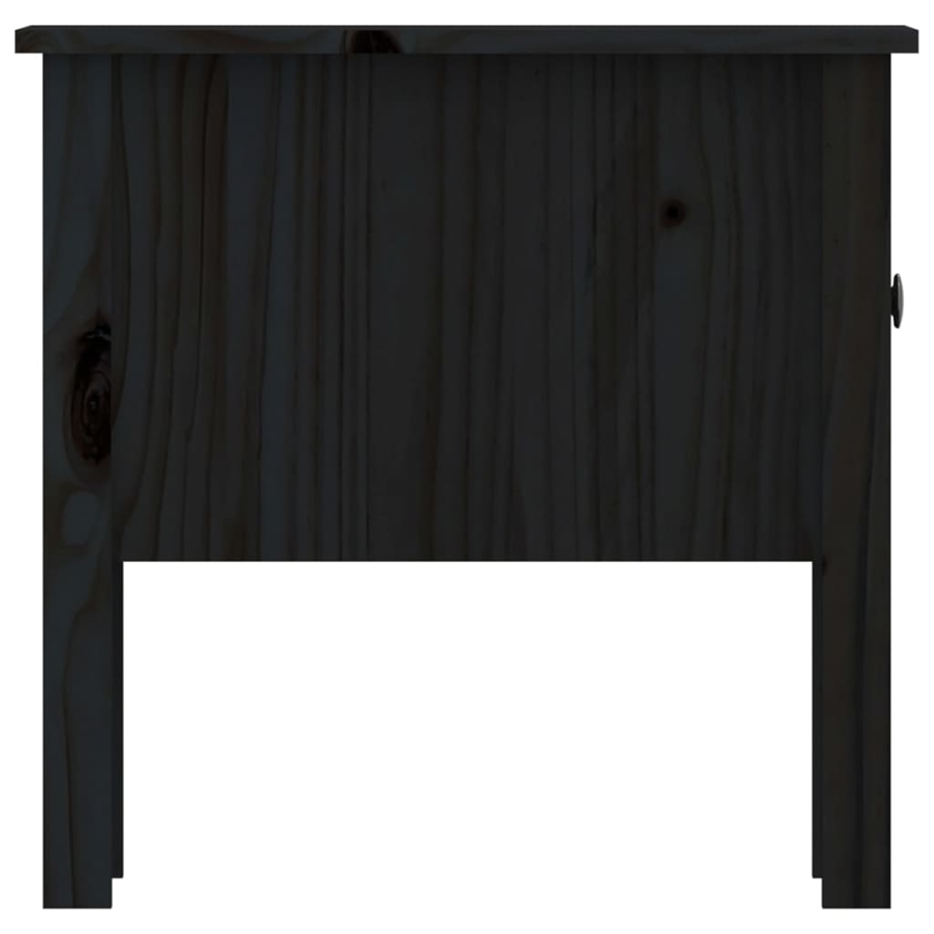 Sidebord svart 50x50x49 cm heltre furu