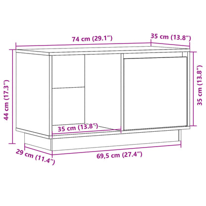 TV-benk 74x35x44 cm heltre furu