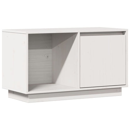 TV-benk hvit 74x35x44 cm heltre furu